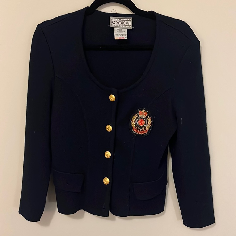 Preppy vintage KOOKAI private school royal crest cardigan size 6
